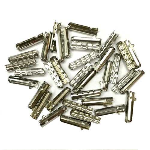 100 PCS Set Metal Aglets DIY Shoelaces Repair Replacement Shoe Lace Tips Head: Silver