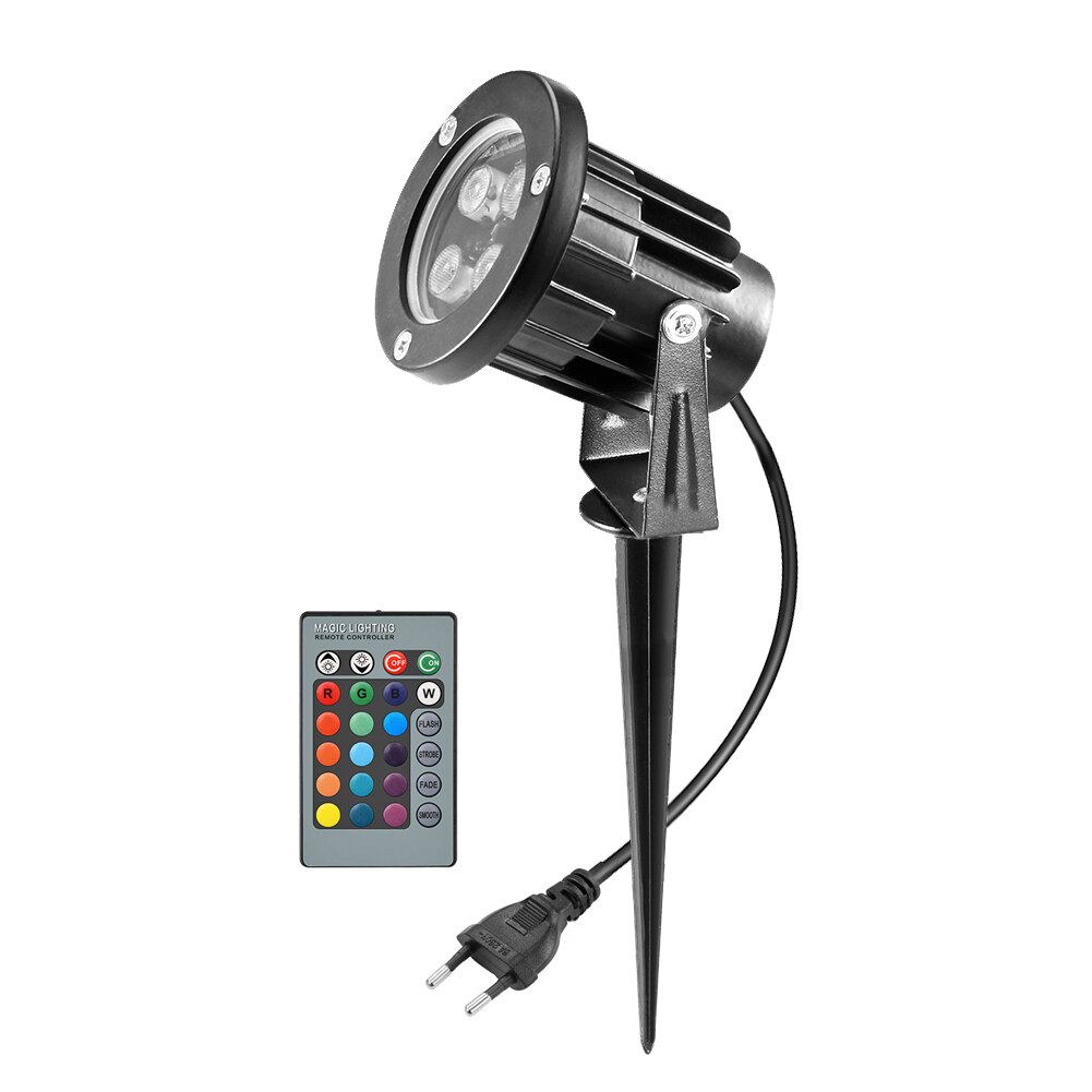 IP65 Waterproof Energy-saving Floodlight Garden Lawn Lamp Outdoor Landscape LED Light withRemote Control: 8W EU