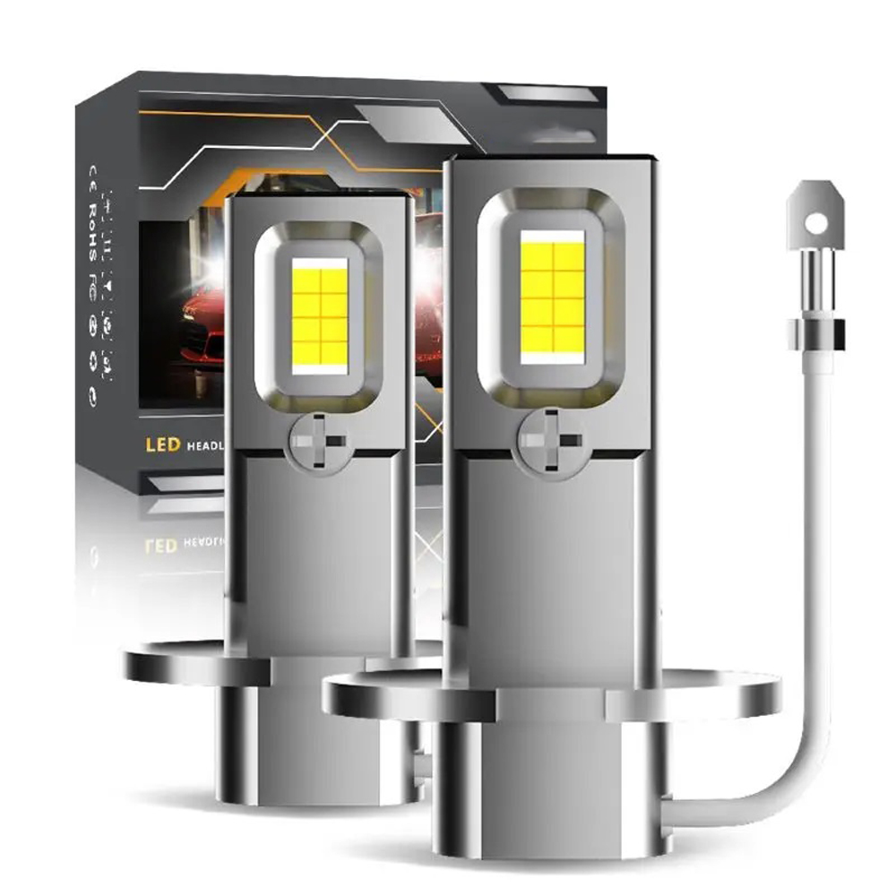 2 uds H3 bombilla LED para faros antiniebla tamaño 1:1 Plug And Play luz brillante de alta potencia para coche 12V 120W 30000LM amarillo blanco azul: Azul