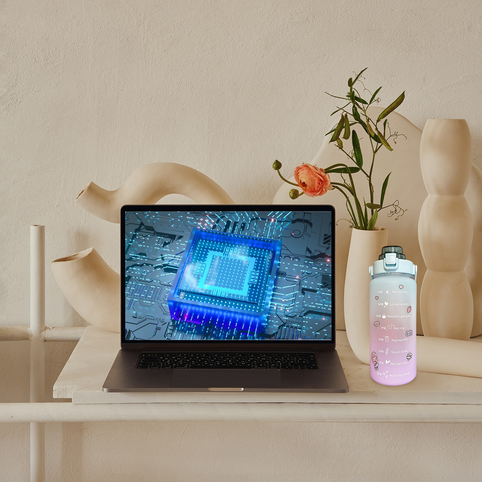 Aufkleber Wasser Flasche Mit Stroh 2000ml Nette Tragbare Skala Flasche Für Wasser Ich bin Freien Reise Wasserkocher Für Erwachsene Studenten Trinken krüge