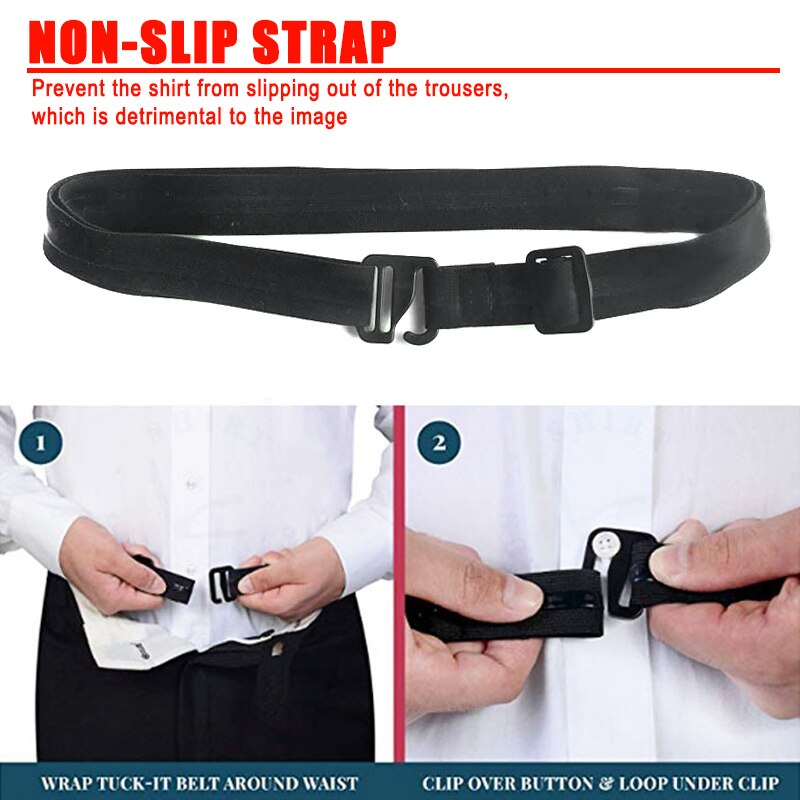 Chemise porte-séjour ceinture réglable antidérapant anti-rides sangles de verrouillage pour femmes hommes EIG88: Default Title
