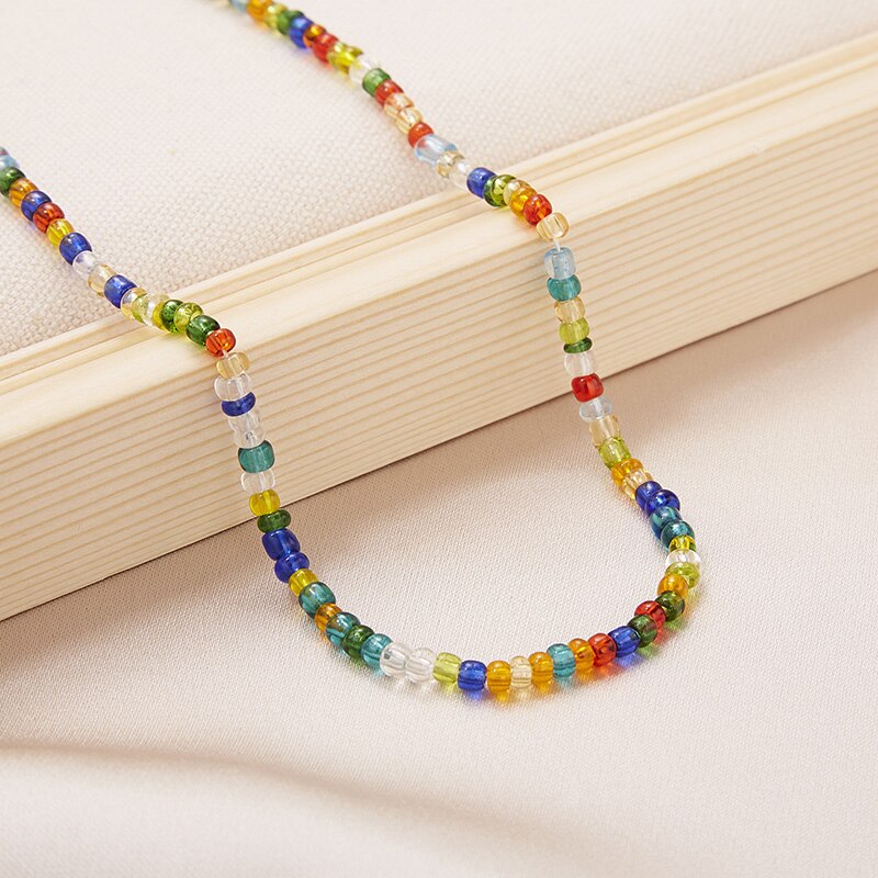 Boho Chic Zaad Kralen Ketting Vrouwen Mode Kleurrijke Hals Ketting Bohemian Zwarte Choker Kettingen Sieraden Charms Party