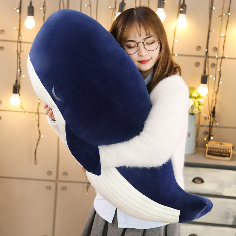 25cm dibujos animados ballena azul juguetes de peluche relleno suave encantador mar Animal muñecas lindo pez almohada para niños cumpleaños de navidad