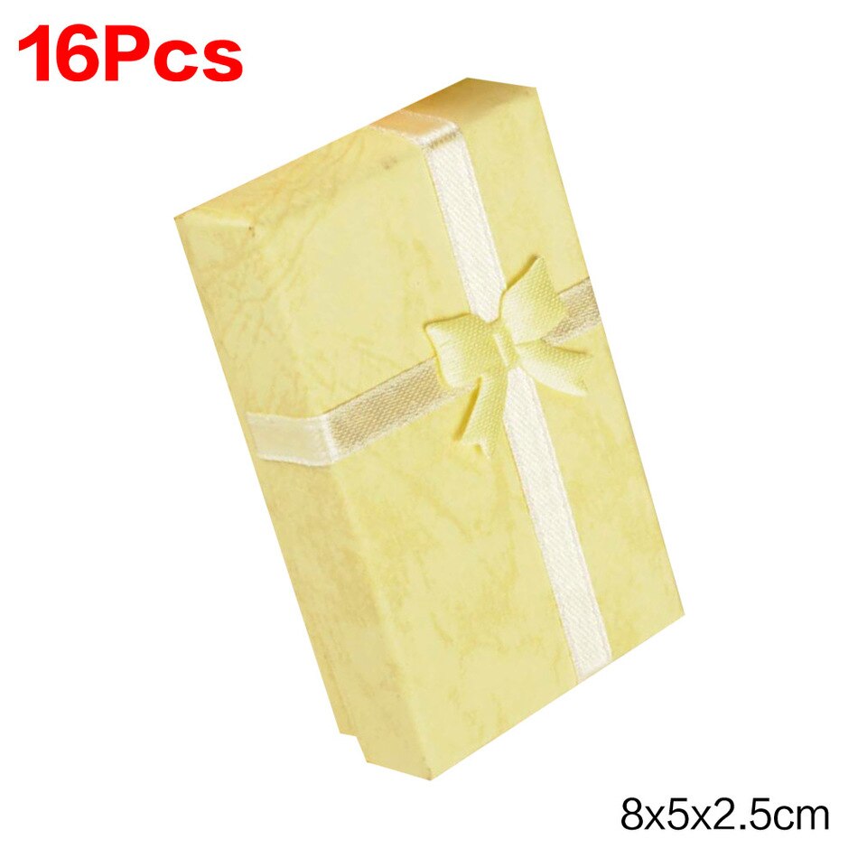 16 teile/los Schmuck Kasten 8x5cm Schwarz Halskette Kasten für Ring Kasten Papier Schmuck Kasten Verpackung Armbinde ohrring Anzeige: Gelb