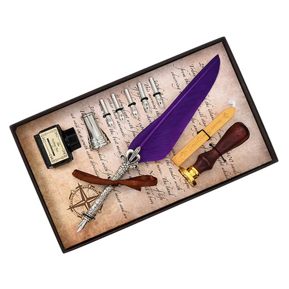 Kalligrafie Veer Dip Pen Schrijven Inkt Set Briefpapier Box Met 5 Nib Bruiloft Quill Pen Desi Fontein Bruiloft Pennen