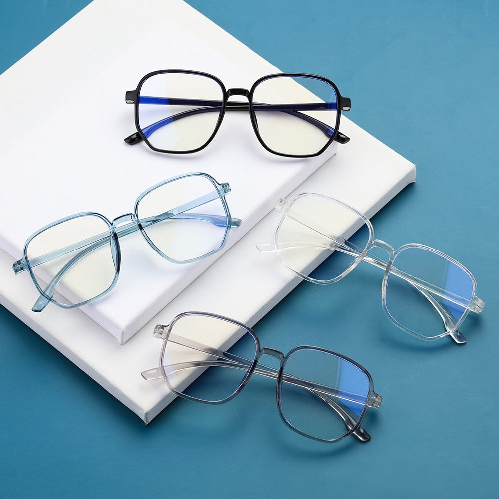 1 ud. De gafas anti-azules para hombre y mujer, montura cuadrada para miopía, monturas para gafas, monturas transparentes para mujer, gafas ópticas