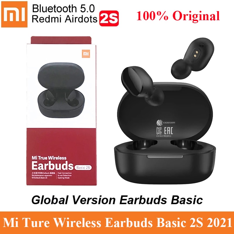 Global Version Xiaomi Mi True Wireless Earbuds Basic 2S TWS Bass Bluetooth 5.0 Earphone Original Redmi Airdots 2S TWSEJ07LS