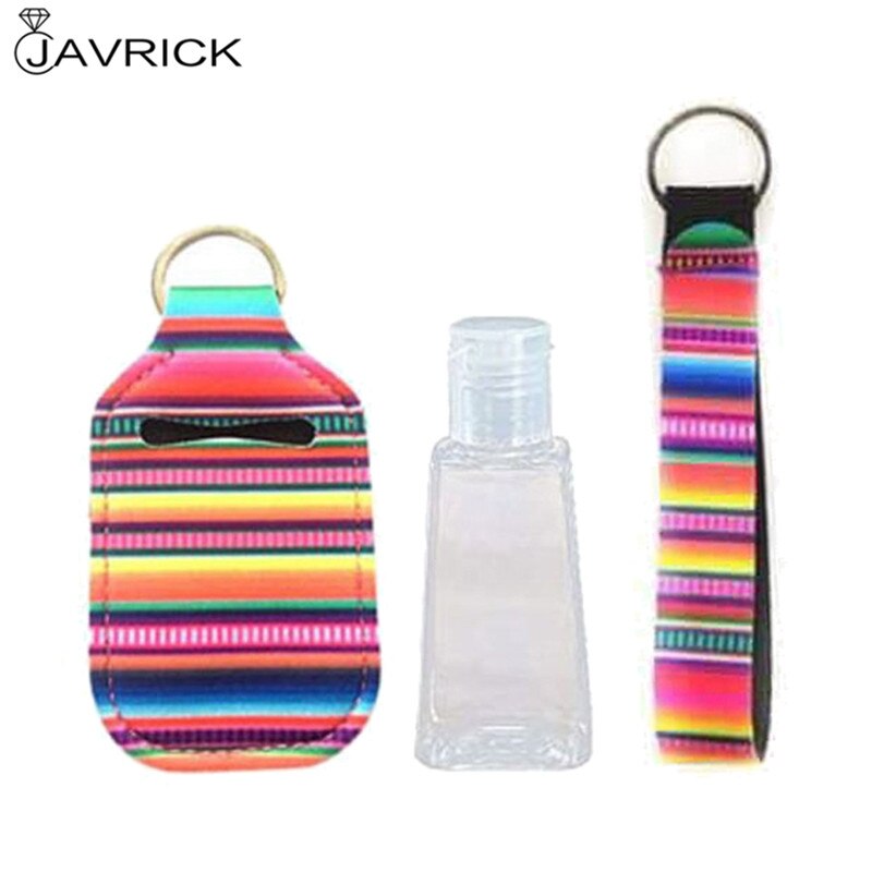 1 Set Tragbare 1 unzen Nachfüllbar Leere Reise Flaschen mit Keychain Halter Set Armband Keychain Flasche Container mit Flip Caps: H