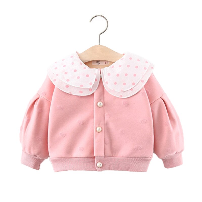 Manteau bébé veste bébé printemps hiver coton grand double col doublure peluche vêtements bébé fille princesse veste enfant: Rose / 12m