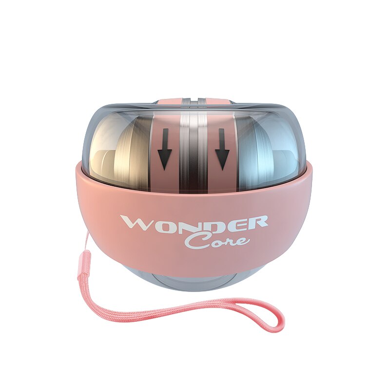 Bola para la muñeca powerball, entrenador de brazo para muñeca, conjunto de ejercicio doméstico, herramienta eléctrica giroscópica inalámbrica, bola iluminada para la muñeca, Bola de giroscopio de descanso: Rosa