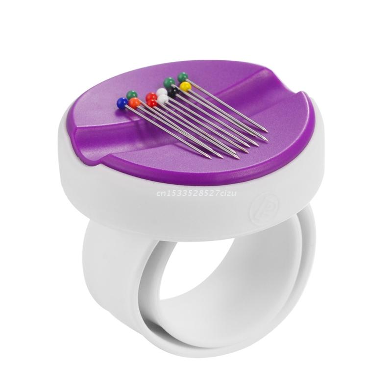 Magnetic Sewing Needle Wrist Hand Magnet Needles Storage Box Holder: Purple
