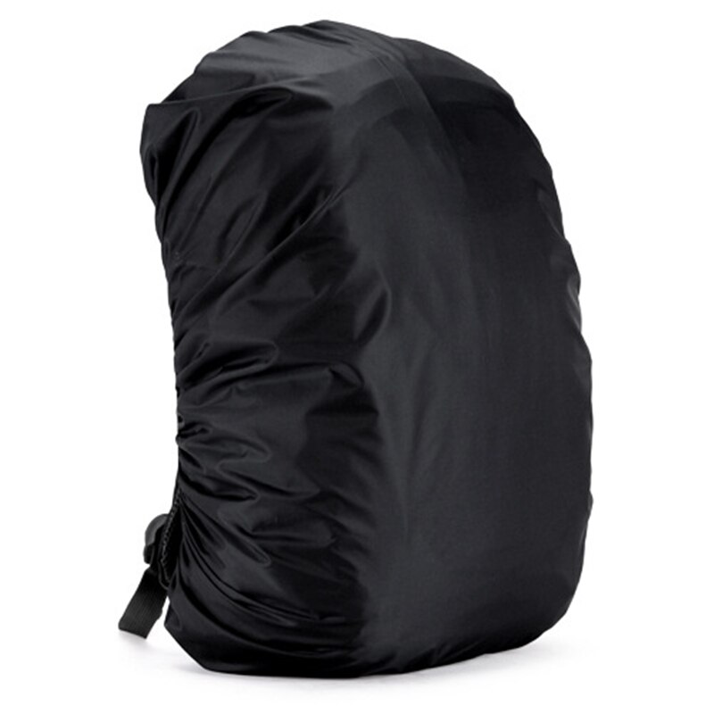 Reisetilbehør vanntett ryggsekk cover bag camping fotturer utendørs fold cover ryggsekk poser for kvinner dust organizer: Svart -45l