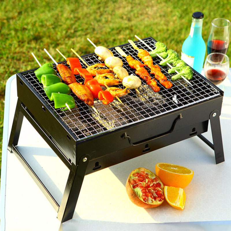 Draagbare Bbq Barbecue Grills Brander Oven Outdoor Tuin Houtskool Barbeque Patio Party Koken Opvouwbare Picknick Voor 3-5 Persoon