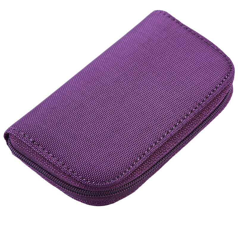 22 Slots Waterproof Memory Card Storage Bag Wallet Card Case Bag ID Holder SD Micro Card Camera Phone Card Protector Pouch: Purple