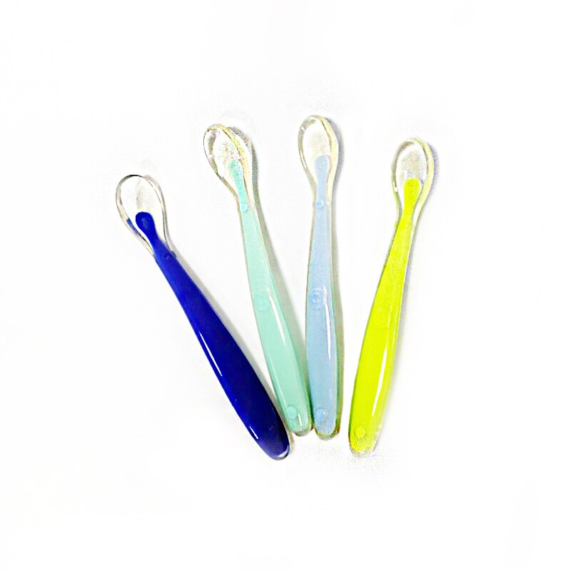 Fda Zachte Siliconen Babyvoeding Lepel, Siliconen Lepel Voor Baby-4 Stuks Per Set