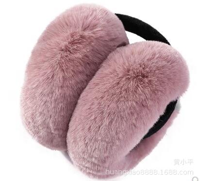 Orejeras de lana de leopardo de estilo femenino, banda de envoltura para las orejas, calentador, cómodo, cálido,: Skin Pink
