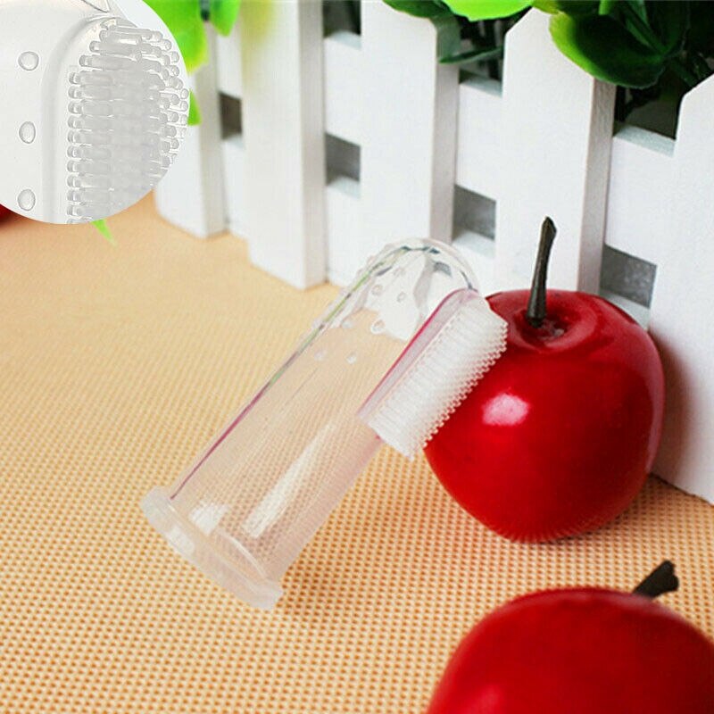 10PCS Silicon kinder Zahnbürste Finger Zahnbürste Baby Laub Zahnbürste für Infant Weiche Zähne Klar Baby Pinsel