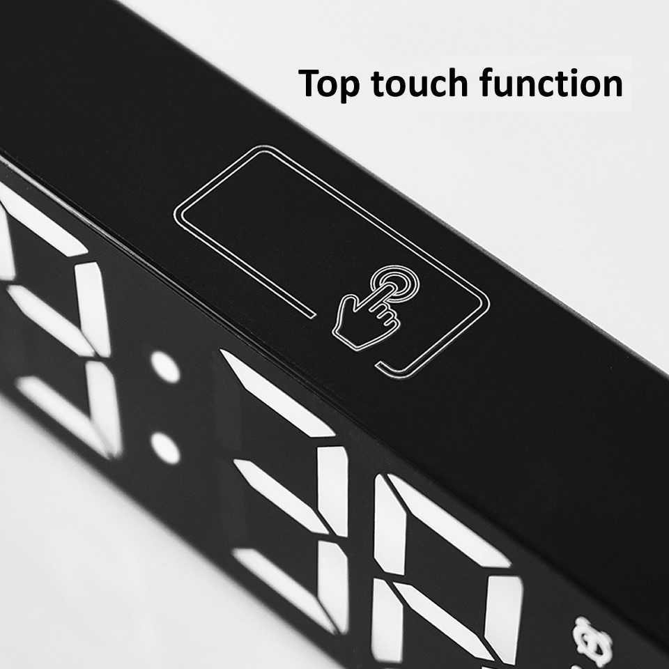 Large Screen LED Digital Alarm Clock Luminous Desktop Timer Temperature Display Alarm Clock with Music LED Desktop Digital Clock