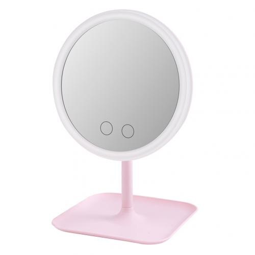 USB Adjustable Rechargeable LED Fill Light Makeup Mirror Dressing Table Lamp: Pink Three Colors