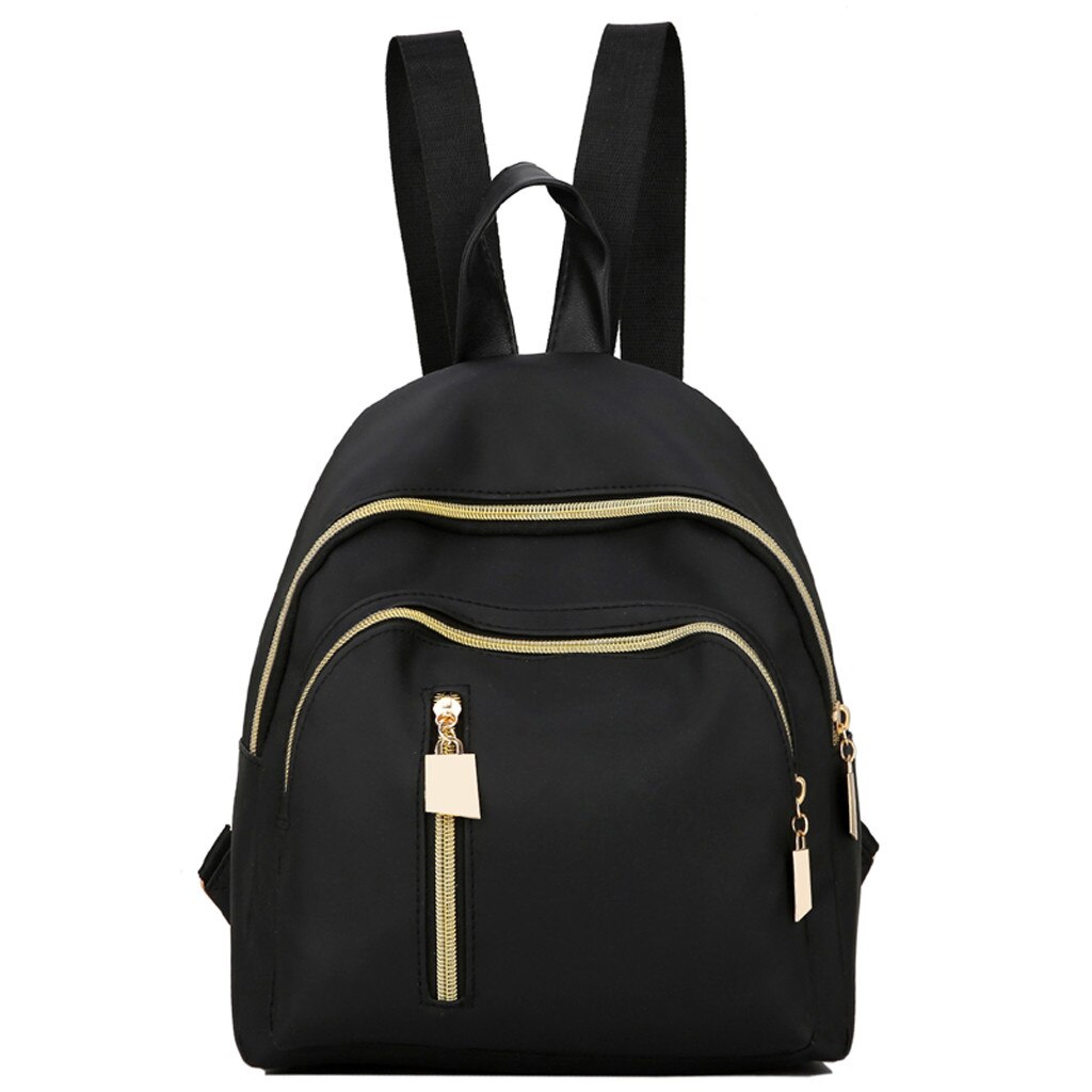 Multi-Function Women's Solid Color Backpack Shoulder Bag Casual Backpack for Girls Double Zipper Shoulder Bags