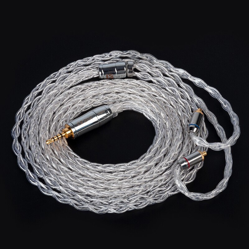 AK KBEAR-Limpid Pro 4N 8 Cores Upgrade Pure Silver Flagship Cable 2 Pin/ MMCX/ TFZ/ QDC In-ear Earphones Cable for KZ ASX BL01: MMCX2.5