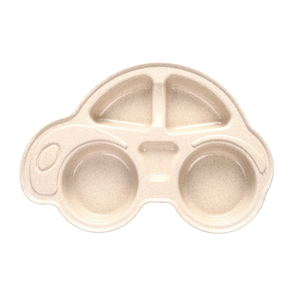 Creatieve Keuken Auto Vorm Tarwe Stro Voedsel Container Lunchbox Accessoires School Lunchbox Voor Kids kinderen Plaat Bento Box: beige