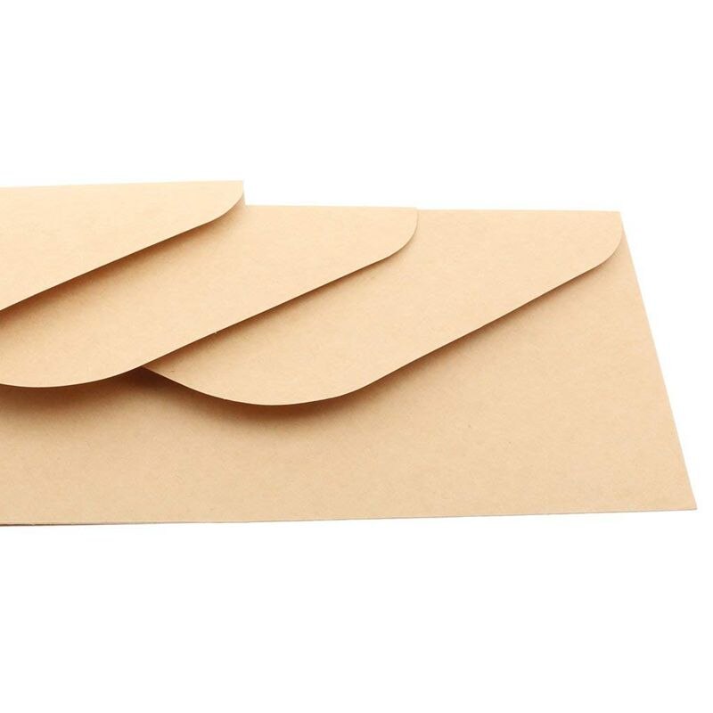 50pcs Kraft Paper Envelopes for Wedding Announcement 110x220mm