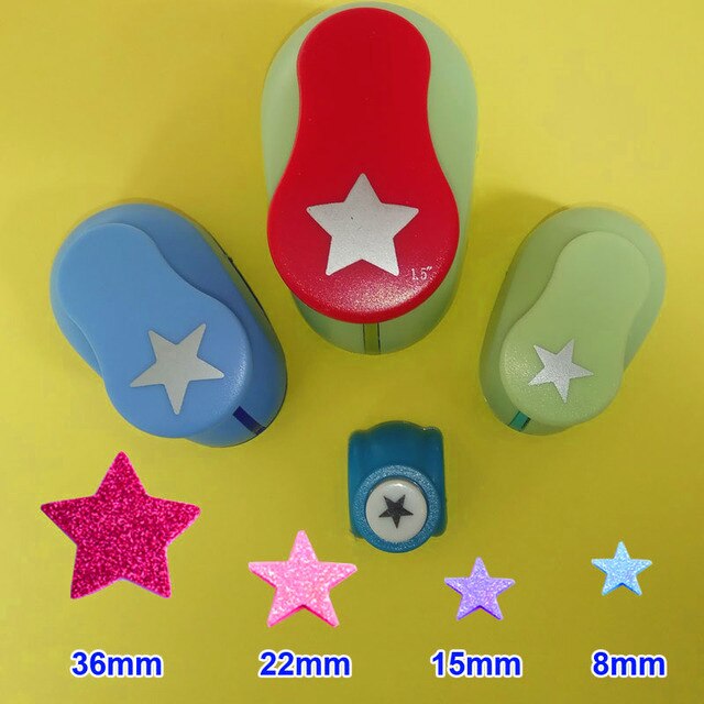 Perforadora de forma cuadrada para manualidades, cortador de papel de espuma EVA, perforadora de agujeros para manualidades, DIY, escuela, 18mm-53mm,: 8152236mm Star