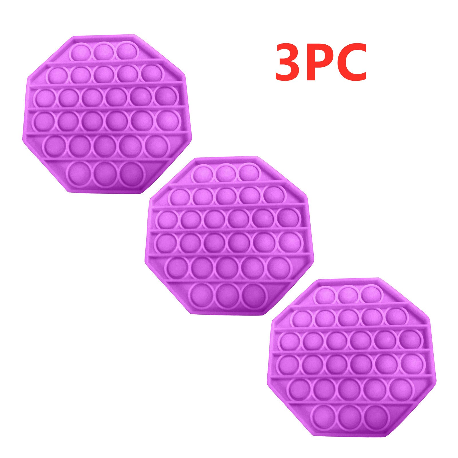 Push Bubble Fidget zabawka sensoryczna autyzm specjalne potrzeby Stress Reliever pomaga złagodzić stres i zwiększyć ostrość miękkie wycisnąć Toy2021: Purple -3PC
