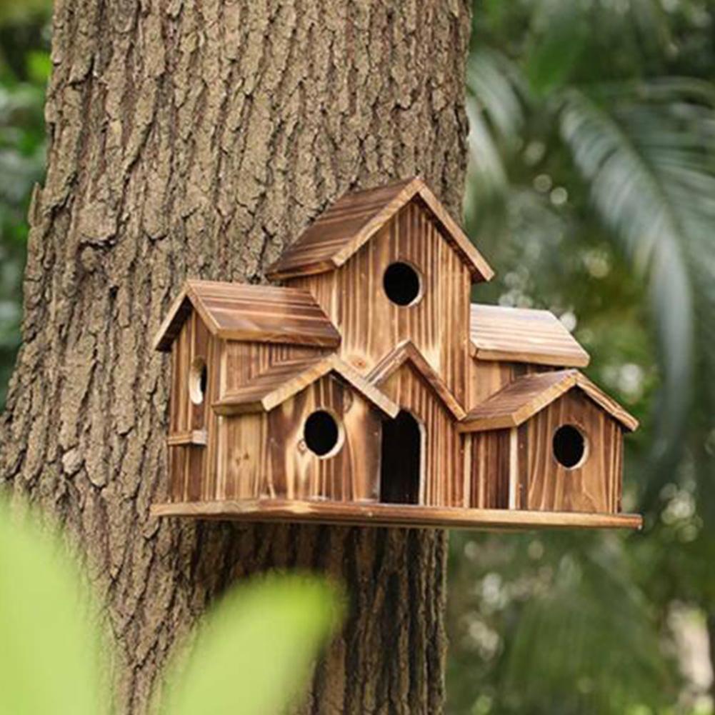 Nido de pájaro de madera exterior, decoración Natural, cabaña de pájaros, casa de colibrí para manualidad casera, nido de pájaro salvaje, liquidación, decoración de casa de pájaros de jardín