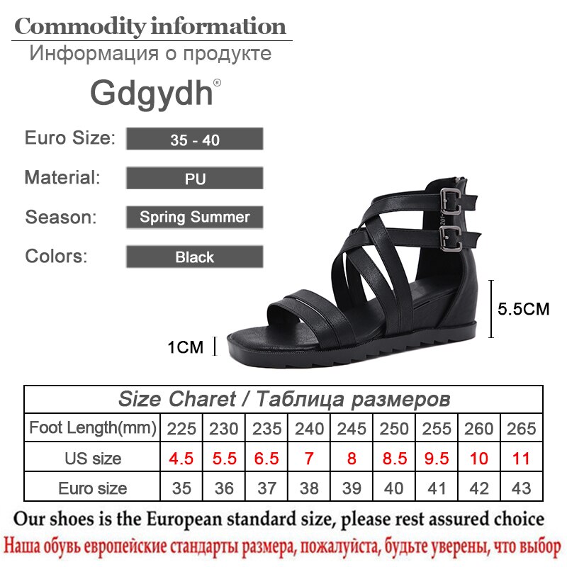 Gdgydh Zomer Zwarte Sandalen Gothic Lage Hakken Vrouwelijke Sandalen Casual Cover Hak Vrouwen Schoenen Open Teen Cut-Out Hollow dames Sandalen