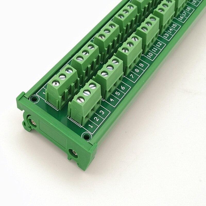 WELL LONG DIN Rail Mount Green Terminal 24A/400V 8x3Position Screw Terminal Block Distribution Module.