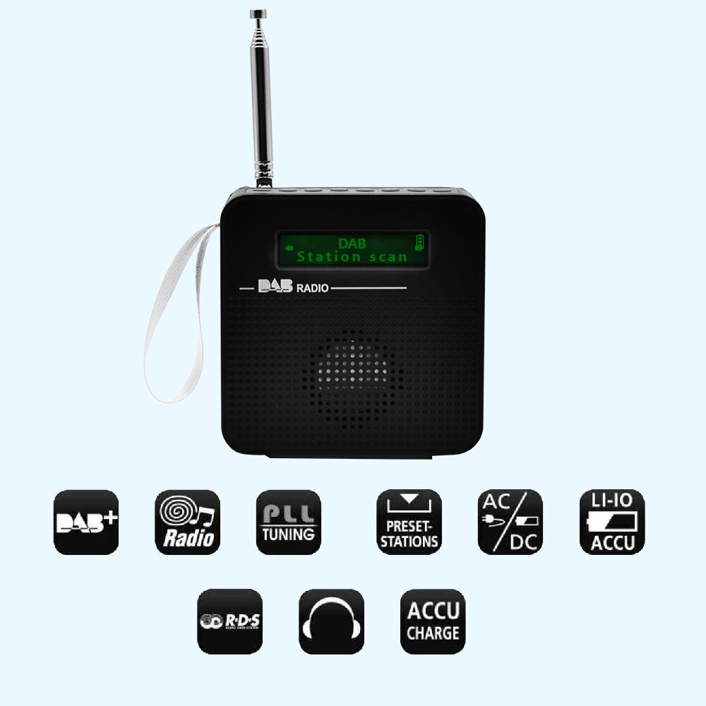 MINI DAB/DAB+ Digital FM AC/DC Radio Bluetooth 4.0 Portable Wireless Radio Sleep Function Alarm Clock MP3 Player