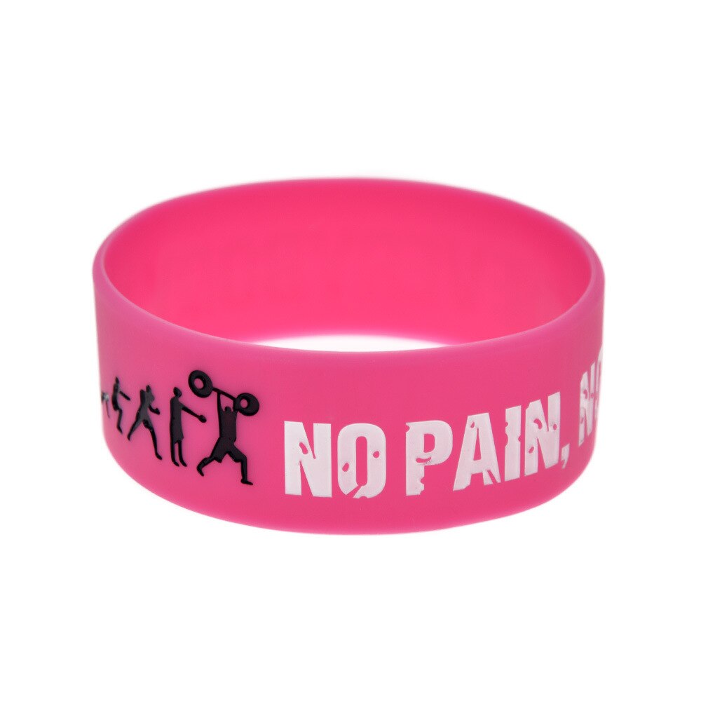 5pcs Sports Rubber Bracelet WristBand Woman Everybody Fit No Pain No Gain Silicone Bracelet for Boy Man