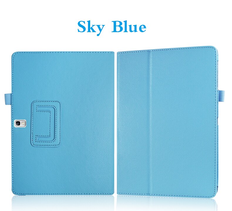 Per il caso di Samsung Galaxy Tab 10.5 S Sottile Retro Pieghevole Del Basamento DELL'UNITÀ di elaborazione Copertura Astuta di Cuoio Tab S 10.5 SM-T800 SM-T801 t805 Casi Tablet: Sky Blue