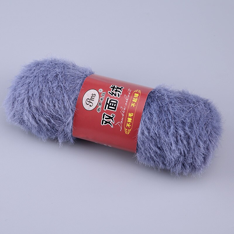 100g/ pelotes de fil à tricoter à la main double face à poils longs en vison doux et cachemire, 100%  fils à crocheter en nylon  jk497 fausse fourrure, corail et velours: 16