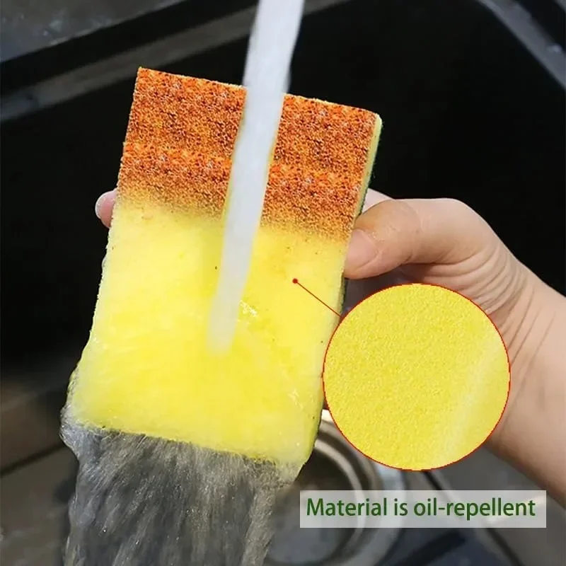 Esponja para lavar platos de cocina, suave, absorbente, limpieza, olla, estropajo de óxido, Kits de eliminación, cepillo de limpieza del hogar, esponja, 100/1 Uds.