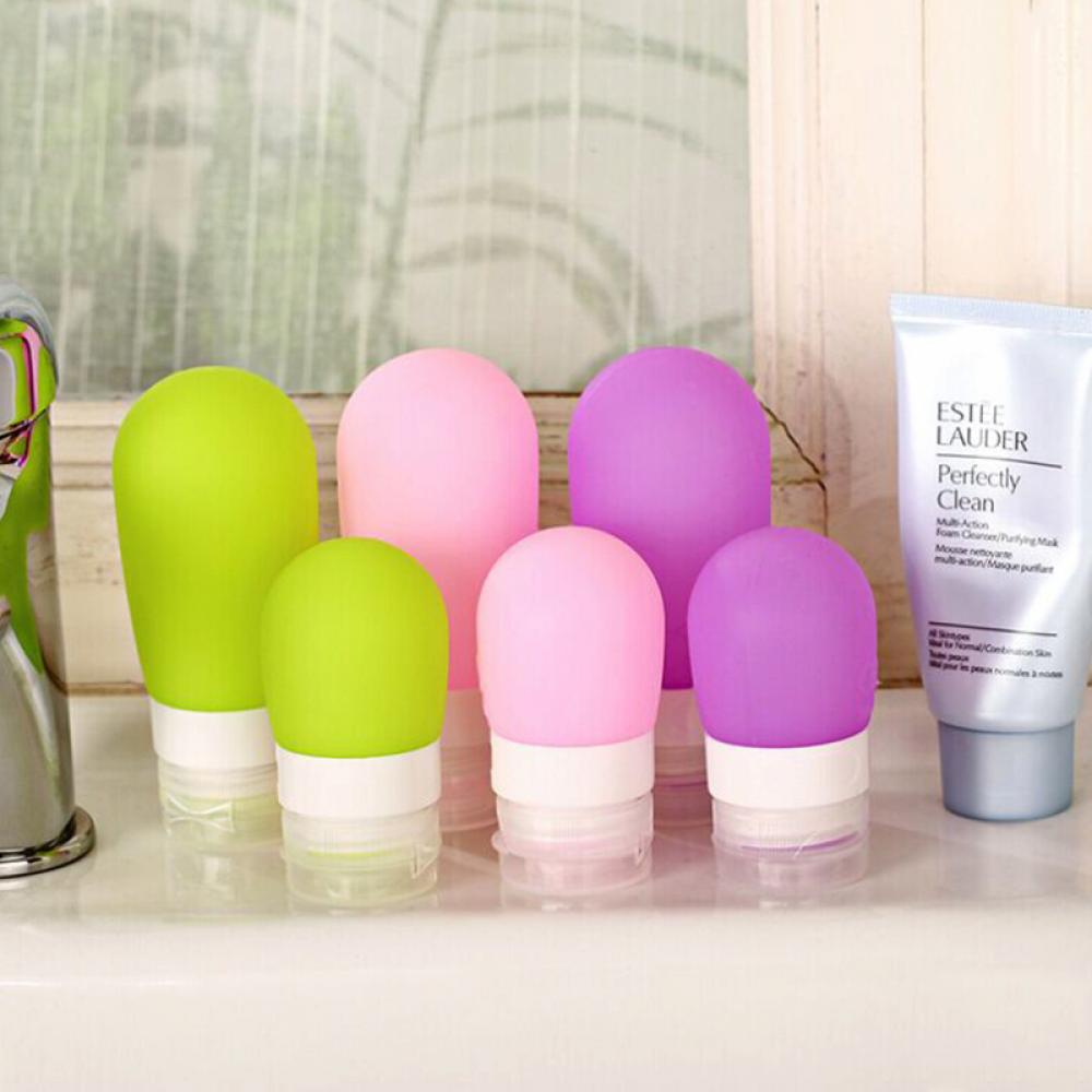 OnnPnnQ Portable Round Silicone Travel Bottles Cosmetics Shampoo Container Candy Color