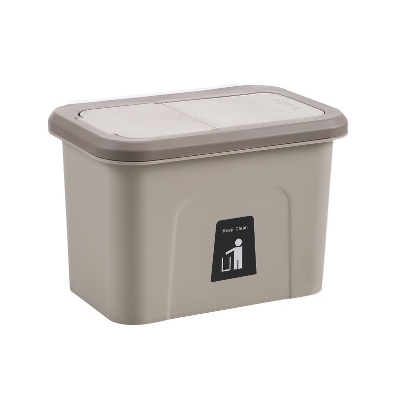 Wall Mounted Trash Can Bin With Lid Waste Bin Kitchen Cabinet Door Hanging Trash Can Recycle Dustbin For Bathroom Toilet Garbage: 01 Coffee