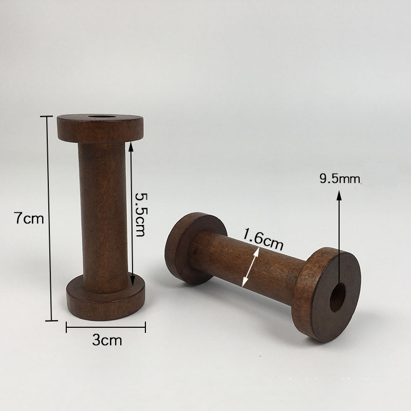 20-100pcs Brown Big Wood Empty Spools Bobbin for Sewing Ribbons Twine Wood Home DIY Tool Thread Wire Lace Spool Supply: S / Dark Grey