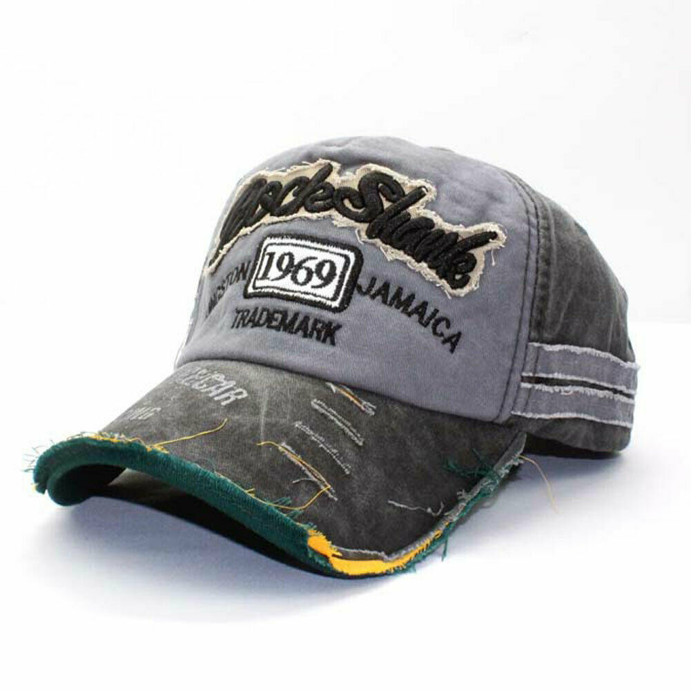 Unisex Vintage Oude Shabby 1969 Baseball Cap Verstelbare Denim Noodlijdende Trucker Hoed Paar Zonnehoed: E