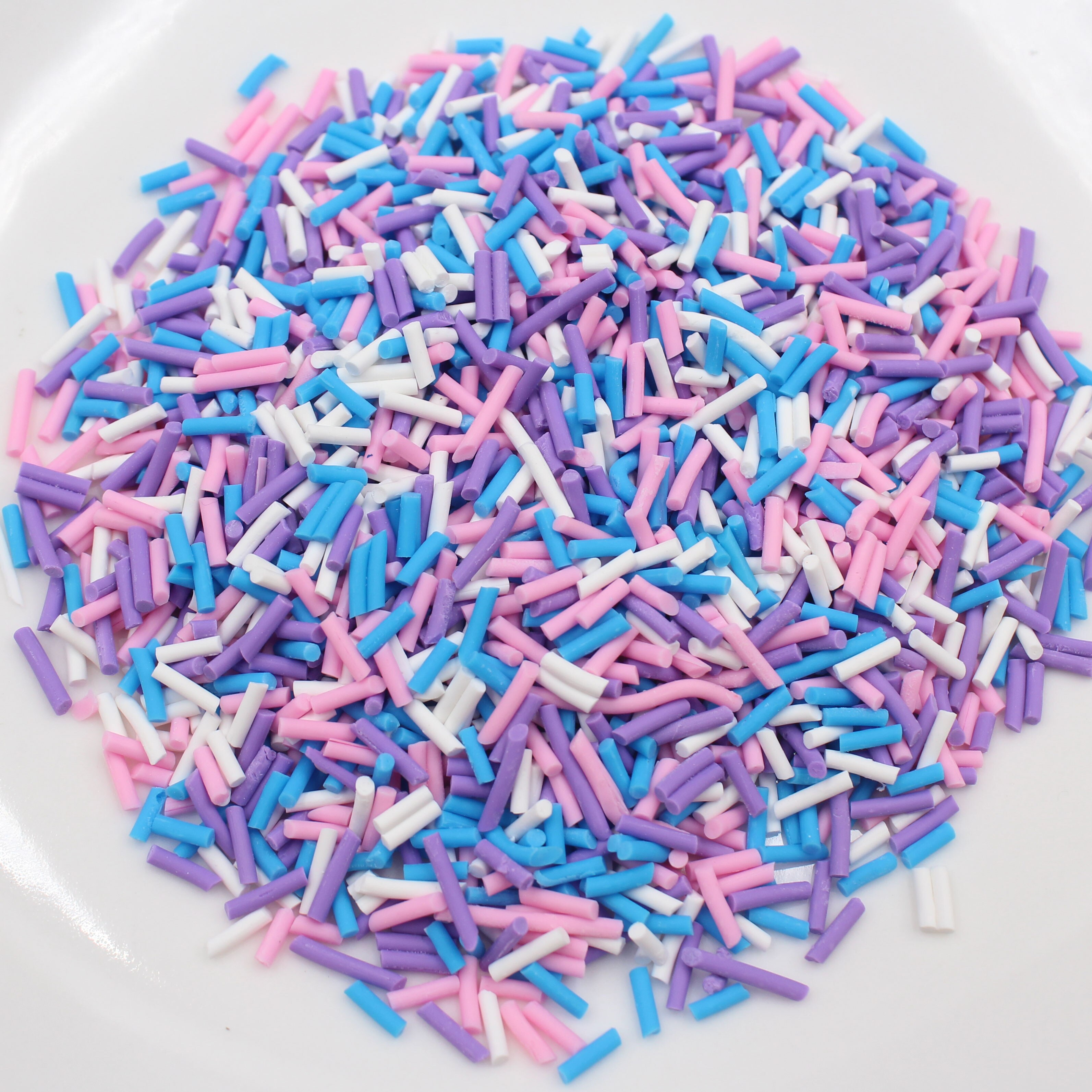 Lote de 100g de aspersores de colores largos, aspersores de arcilla polimérica en rodajas de caramelo para manualidades de decoración móviles, accesorios de relleno