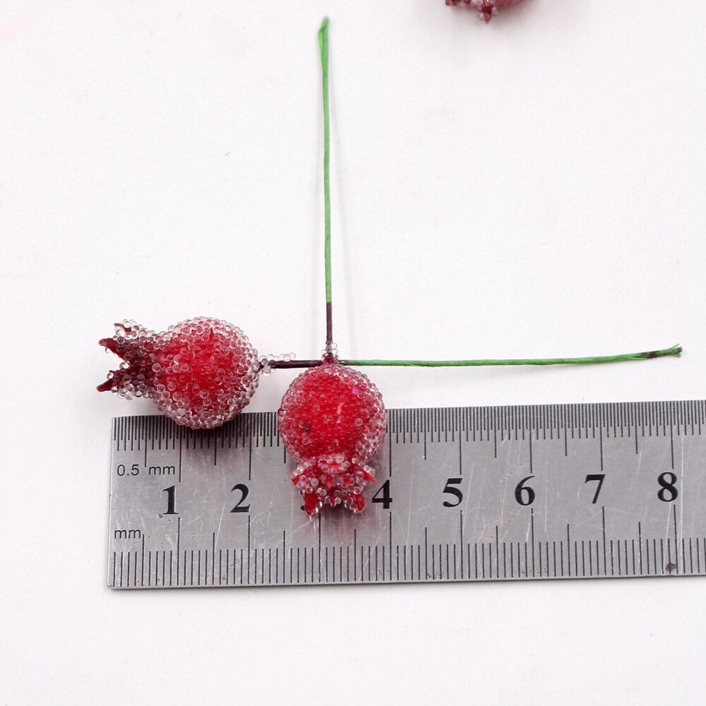10Pcs/lot Mini Plastic Artificial Pomegranate Flowers For Wedding Party Decoration DIY Craft Christmas Decor Accessories