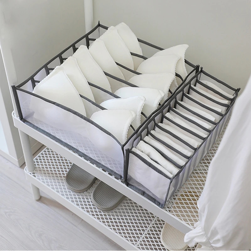 Nylon Mesh Organizer Caixa De Armazenamento, Gavetas De Colmeia, Roupa Interior, Sutiã, Meias, Roupas, Roupeiros, Armário De Quarto
