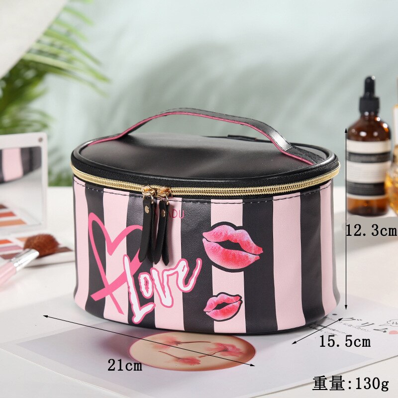 PU Leather Portable Women kosmetyczka z lustrem torby podróżne kosmetyczki organizuj torebkę wodoodporna kosmetyczka