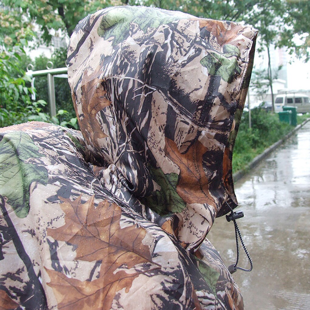 Hoodie Rain Poncho Waterproof Camouflage Ponchos Portable Windproof Hook and Loop Climbing Accessory Outdoor Accessories