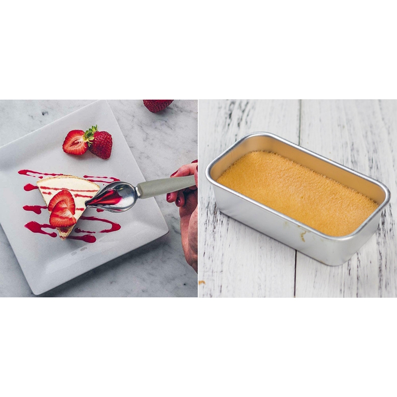 Culinary Drawing Decorating Spoon Set with ​Kitchen Non Stick Loaf Pan Banana Bread Baking Bakeware Cookware Tray