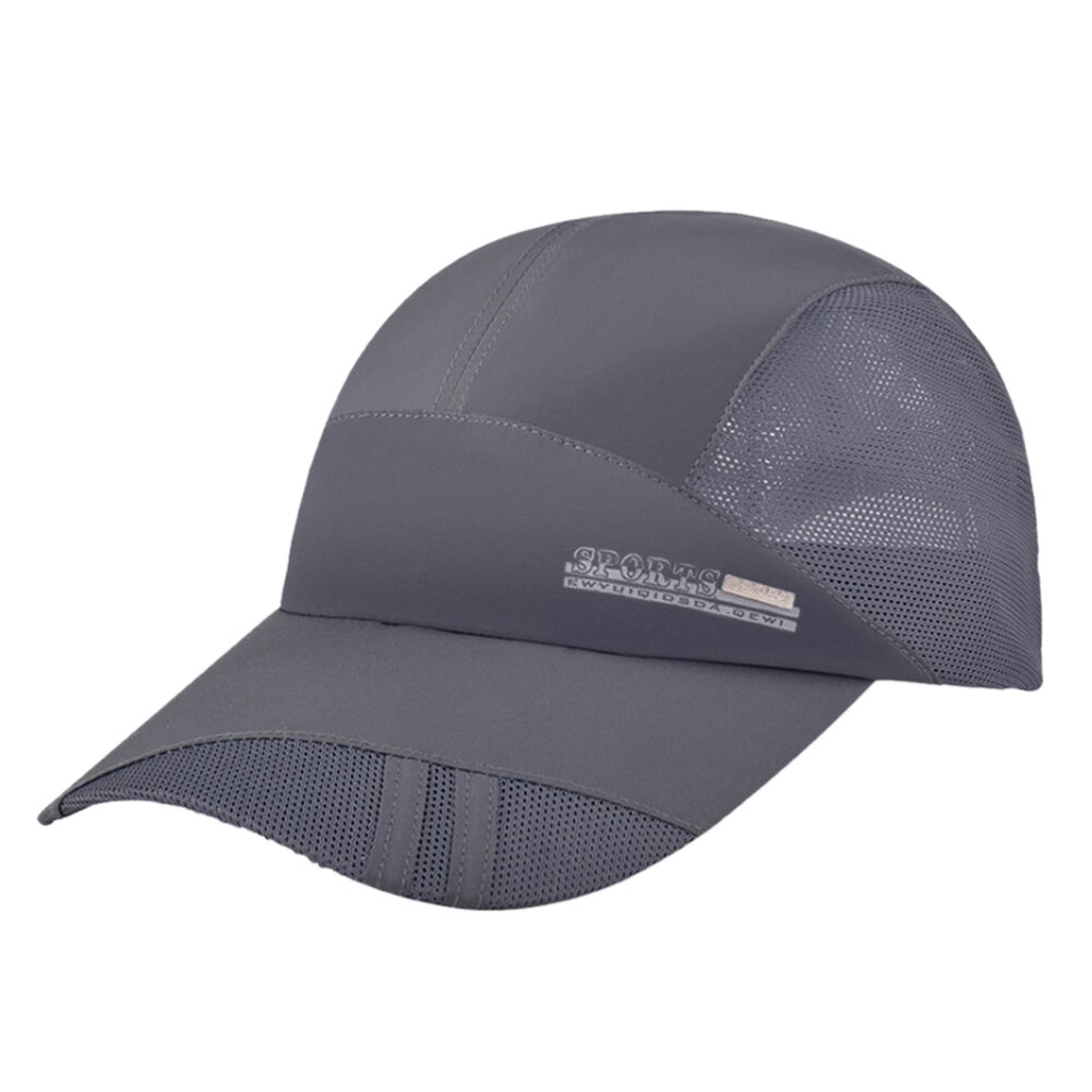 Summer Men Women Anti-UV Quick-drying Baseball Cap Breathable Outdoor Sports Hat: Dark Gray