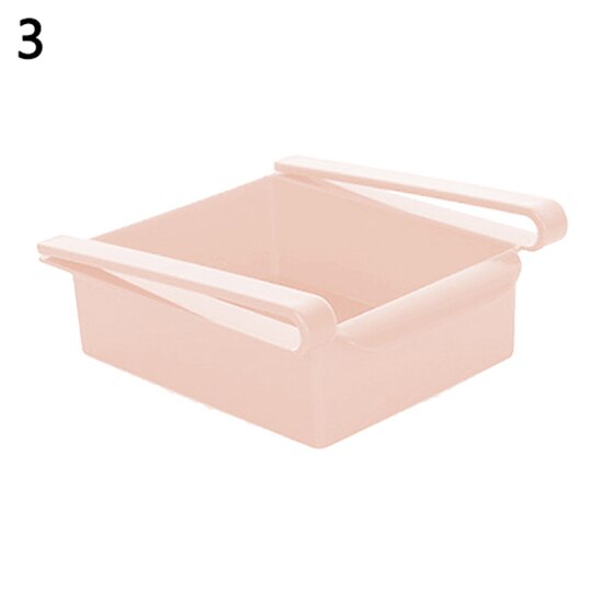 Kitchen Dishes Ware Fridge Tray Freezer Drawer Space Savers Cutlery Organizer Storage Rack Holder Refrigerator Slide Drawer: Pink