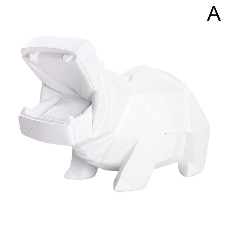 Kleur Nijlpaard Spaarpot Thuis Kinderen Leuke Abstracte Roze Nijlpaard Hars Standbeeld Dier Decoraties Craft Kids Verjaardagscadeautjes: One-size white